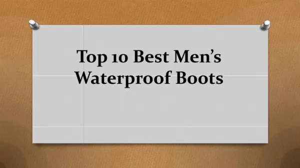 Top 10 best men’s waterproof boots