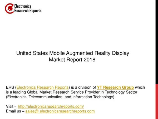 United States Mobile Augmented Reality Display Market Report 2018