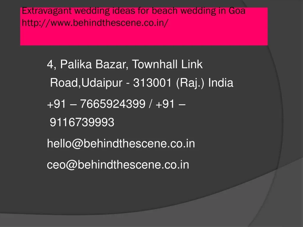 extravagant wedding ideas for beach wedding in goa http www behindthescene co in