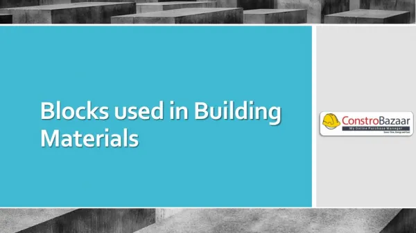 Blocks used in Building Material | ConstroBazaar