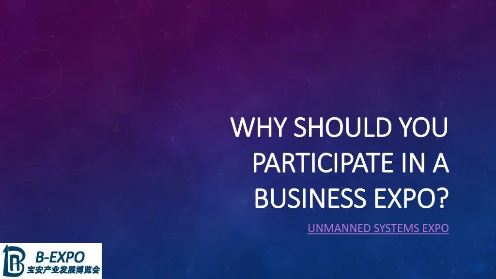 why should you participate in a business expo
