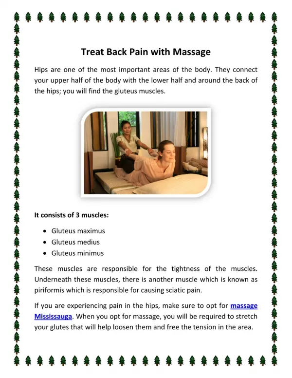 Treat Back Pain with Massage