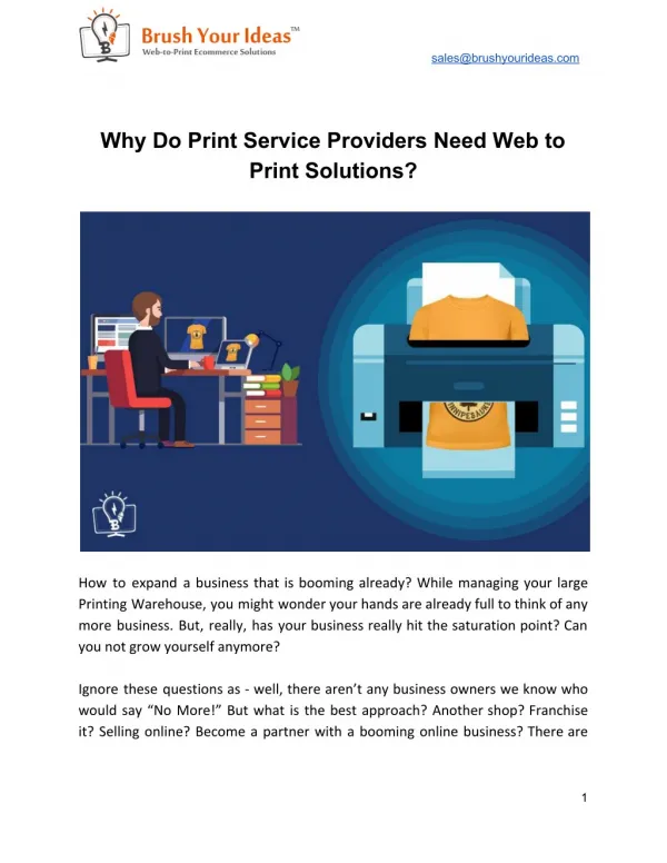 Why Do Print Service Providers Need Web to Print Solutions?