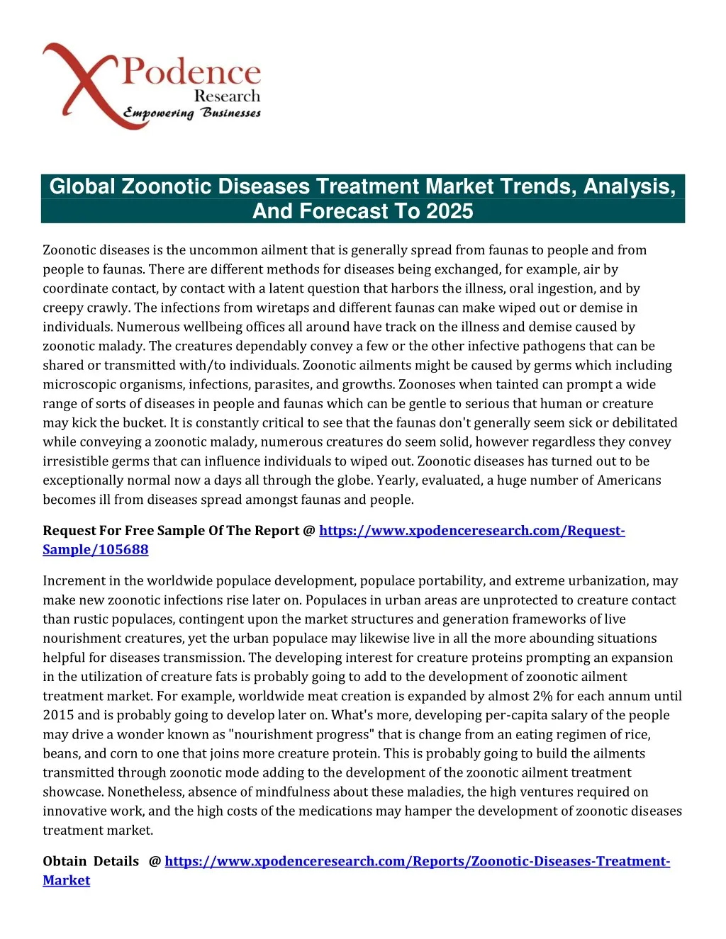 global zoonotic diseases treatment market trends