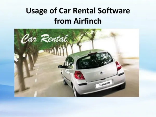 Usage of Car Rental Software from Airfinch