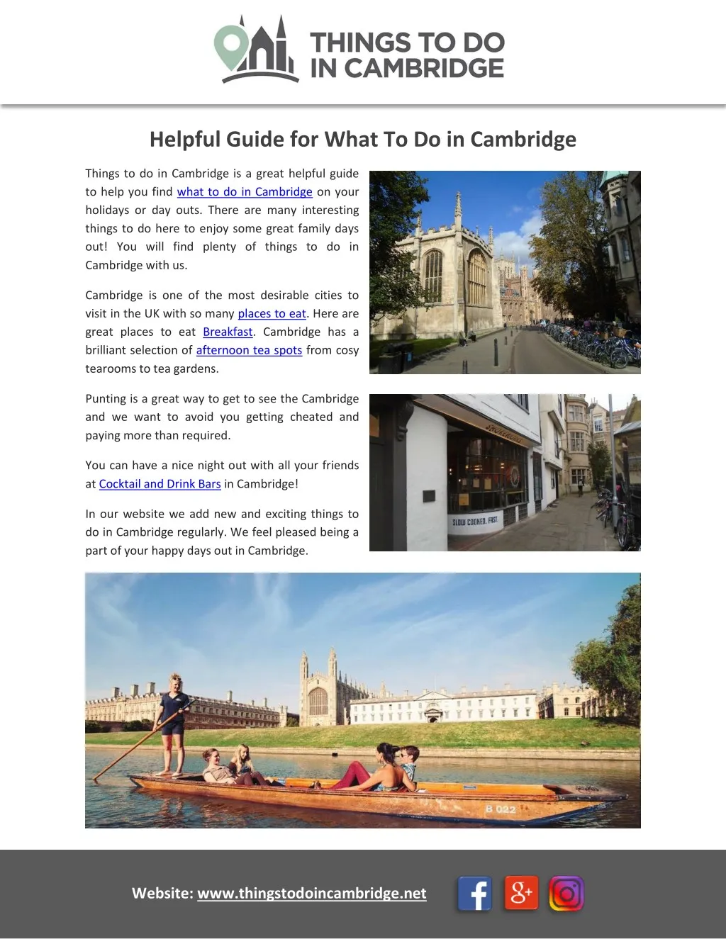 helpful guide for what to do in cambridge