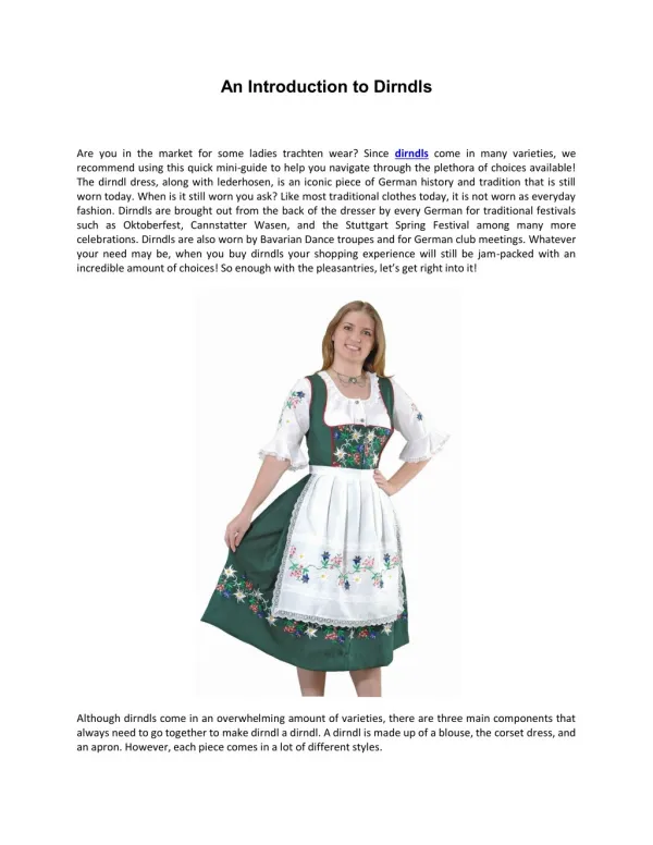 An Introduction to Dirndls