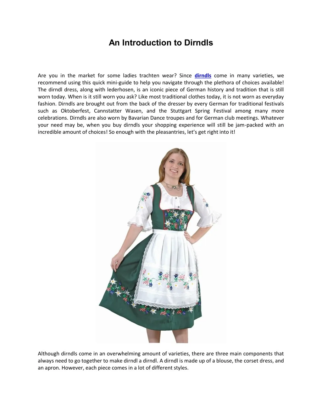 an introduction to dirndls