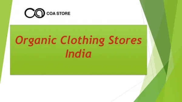 organic clothing stores India