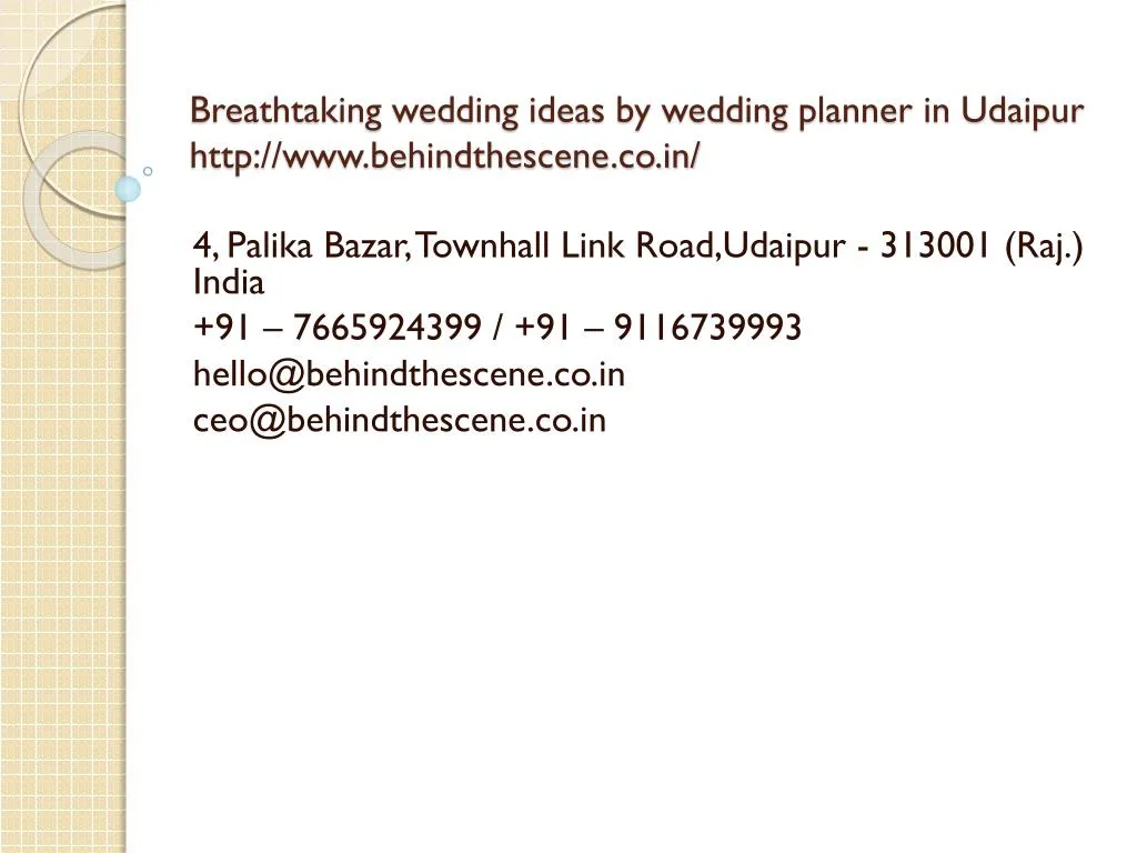 breathtaking wedding ideas by wedding planner in udaipur http www behindthescene co in