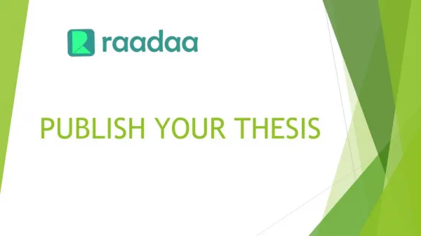 PUBLISH YOUR THESIS
