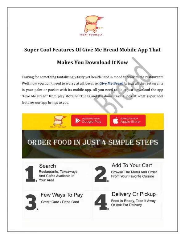 Super Cool Features Of Give Me Bread Mobile App That Makes You Download It Now