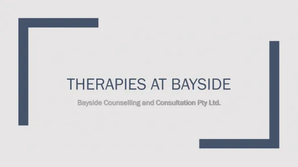 Therapies offered by Bayside Psychologist