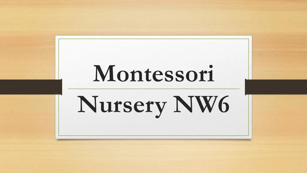 montessori nursery nw6