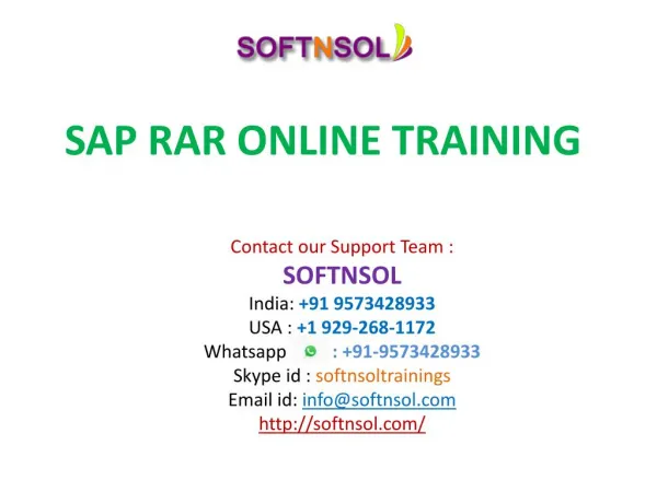 SAP RAR LEARN ONLINE IN CALIFORNIA