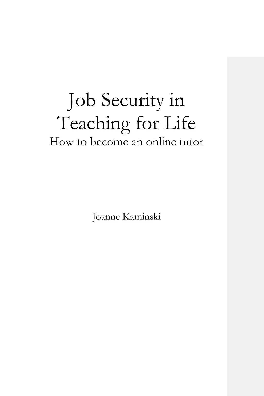 job security in teaching for life how to become