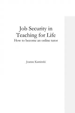 Job Security in Teaching for Life: How to Become an Online Tutor
