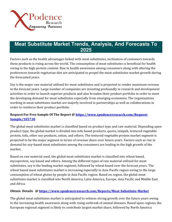 meat substitute market trends analysis