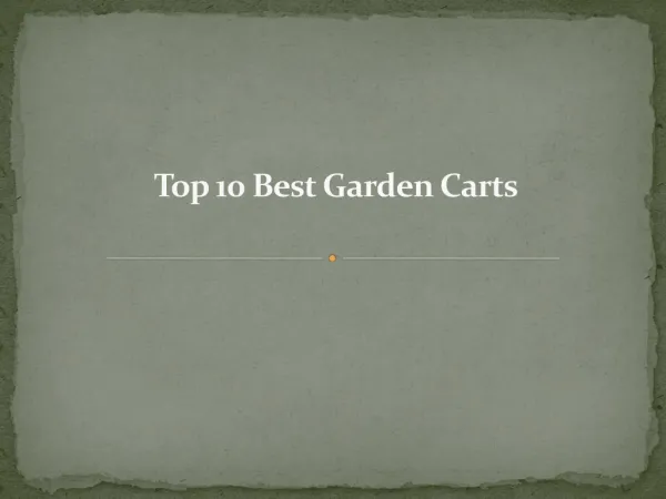 Top 10 best garden carts
