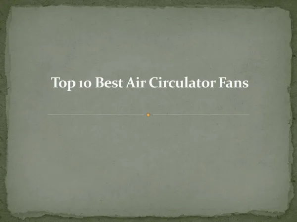 Top 10 best air circulator fans