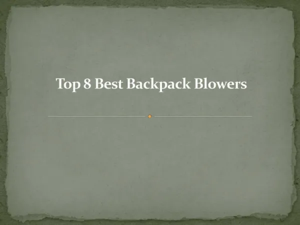 Top 8 best backpack blowers