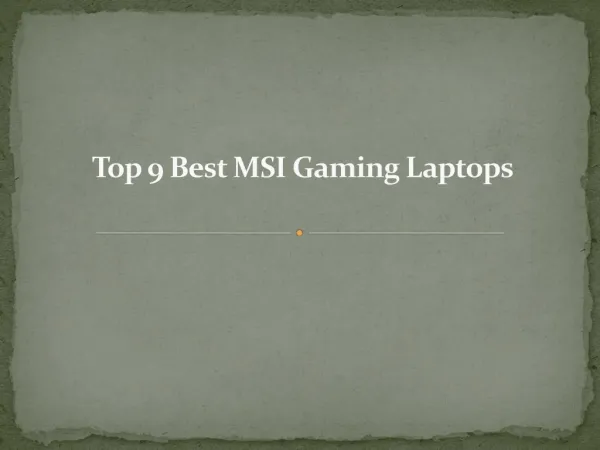 Top 9 best msi gaming laptops