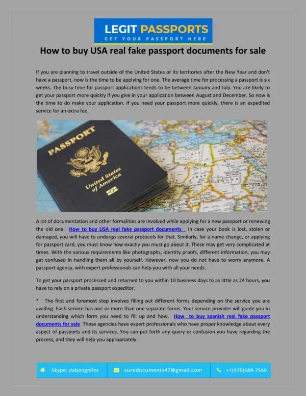 How to buy USA real fake passport documents for sale