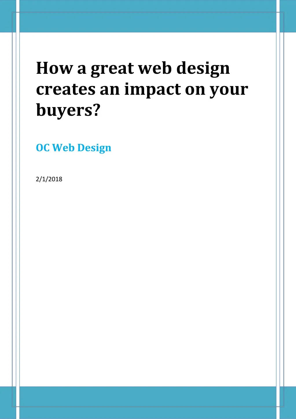 how a great web design creates an impact on your