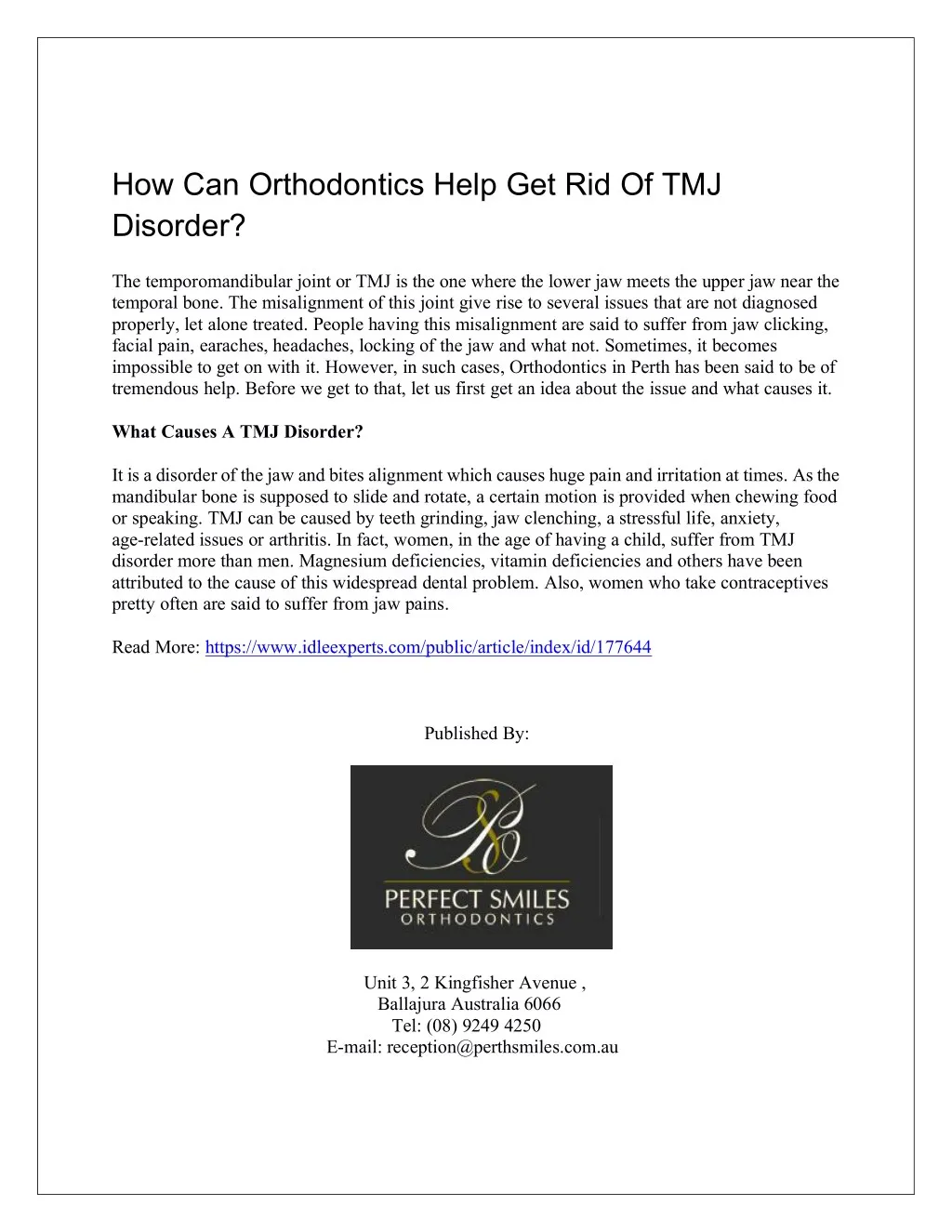 how can orthodontics help get rid of tmj disorder