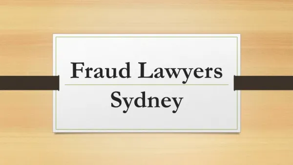 Fraud Lawyers Sydney