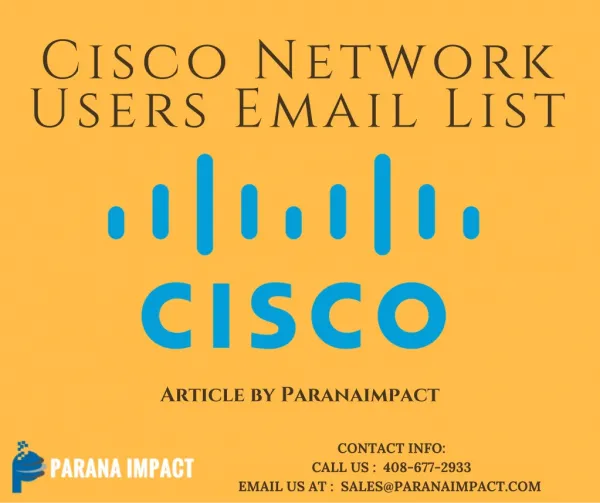 Cisco Network Users Email List | Cisco Marketing Lists in USA