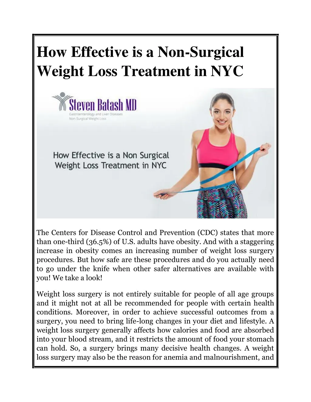 how effective is a non surgical weight loss
