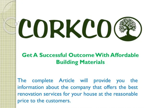 Get A Successful Outcome With Affordable Building Materials