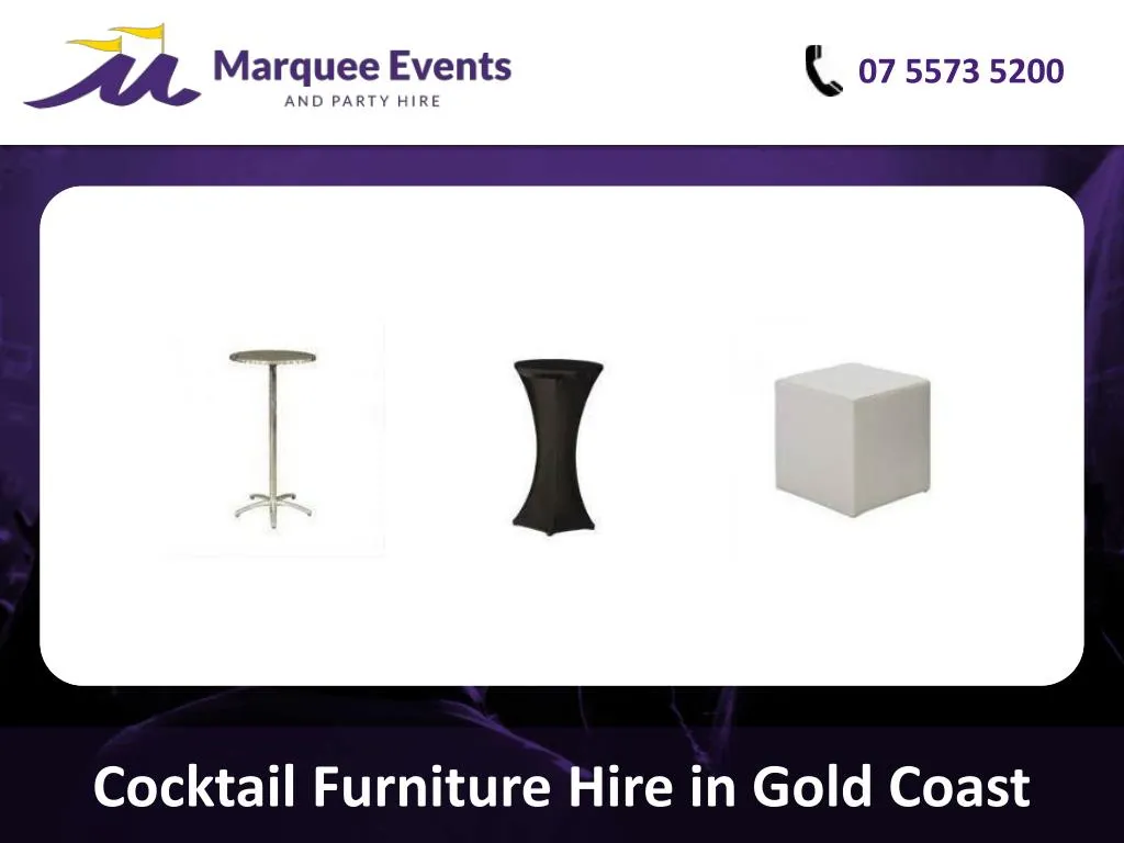 cocktail furniture hire in gold coast