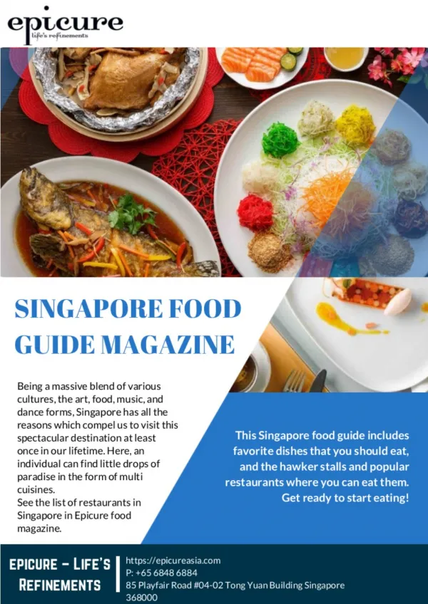 Singapore Food Guide Magazine | epicure â€“ lifeâ€™s refinements