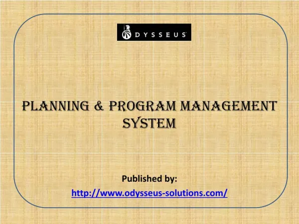 Planning & Program Management System