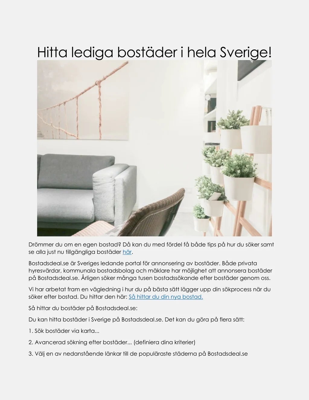 hitta lediga bost der i hela sverige