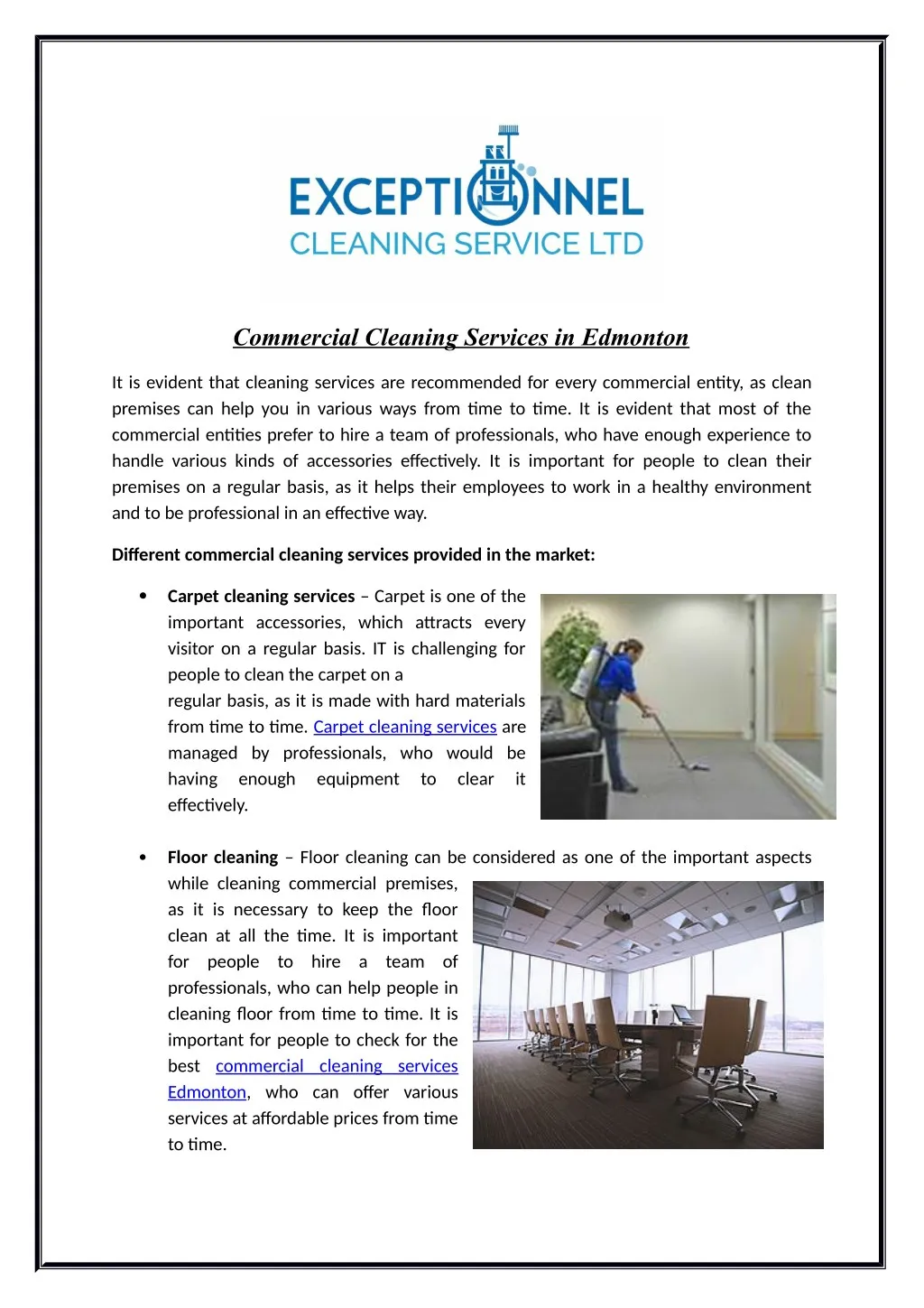 Commercial Cleaning Services In Edmonton N 