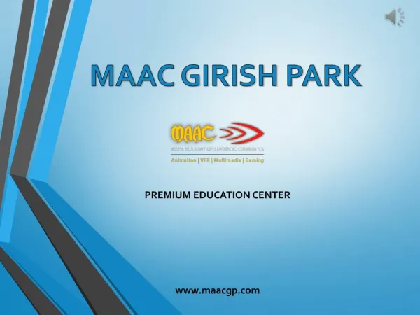 Learn Animation Course in Kolkata with MAAC Girish Park