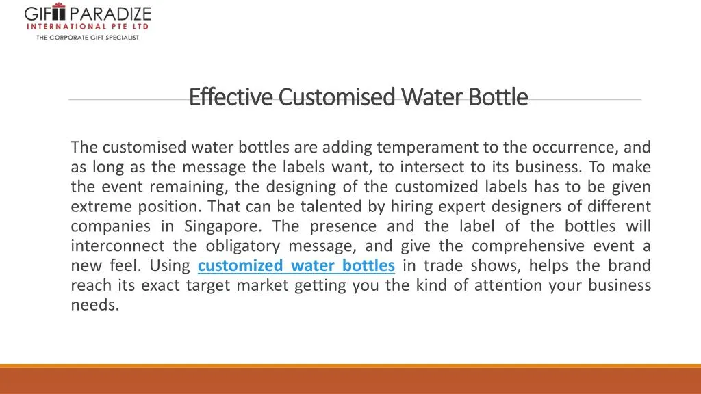 effective customised water bottle