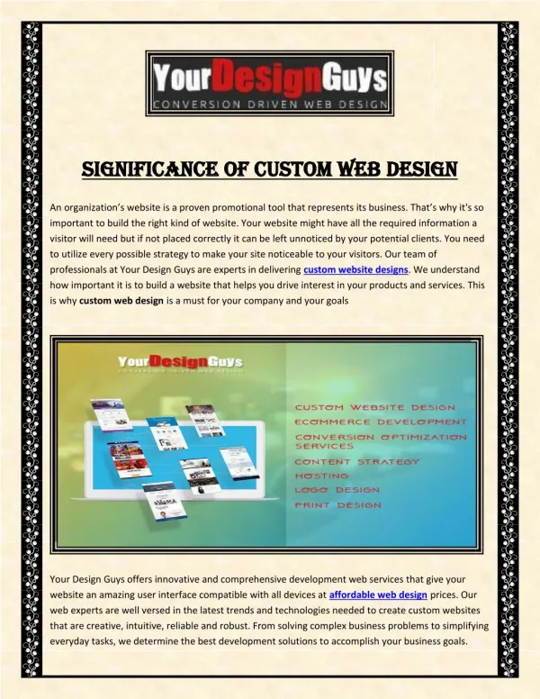 Significance of custom web design
