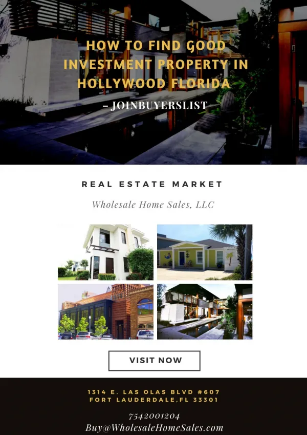 How to find good investment property in Hollywood Florida - JoinBuyersList