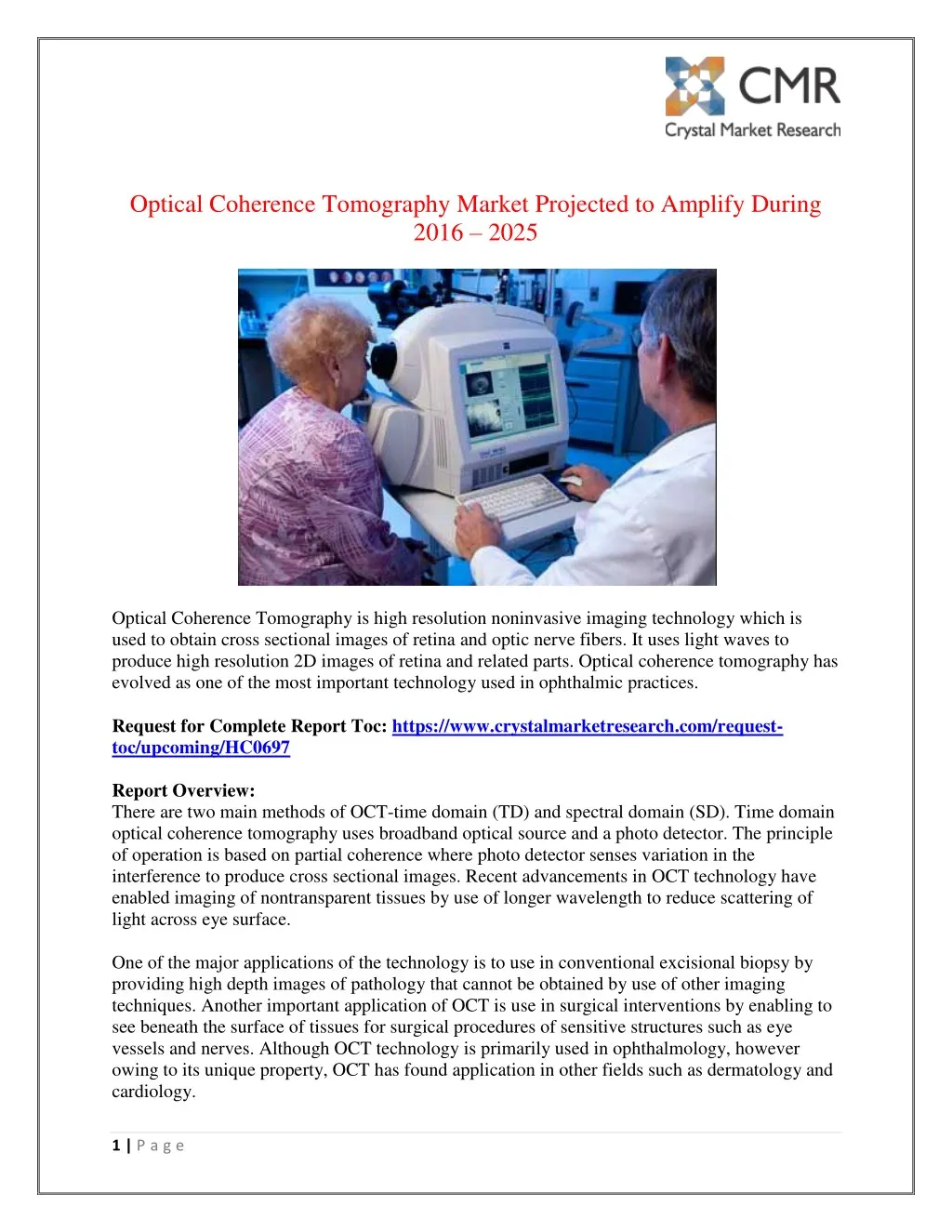 optical coherence tomography market projected