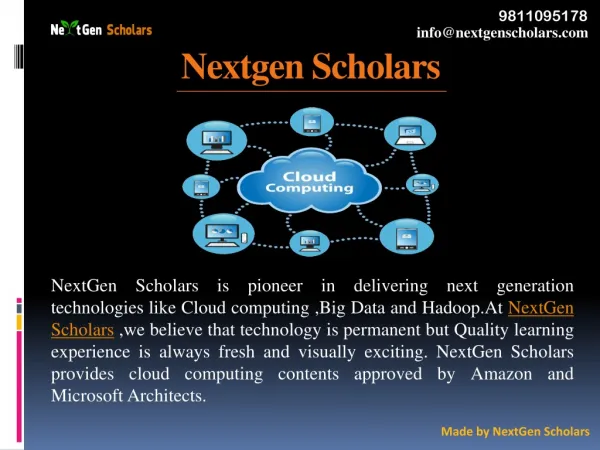 Nextgen Scholars – Big Data & Hadoop Training Institute in Delhi