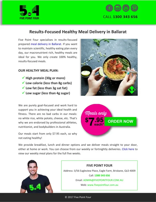 Results-Focused Healthy Meal Delivery in Ballarat