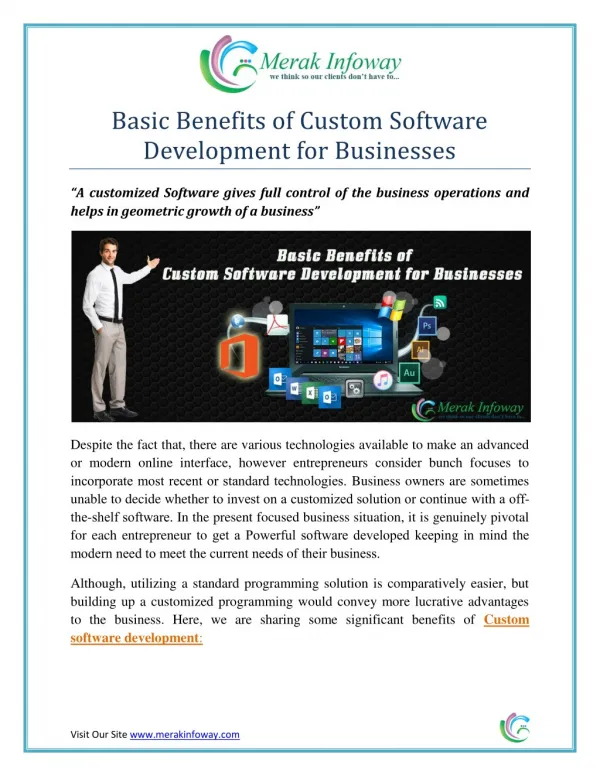 Basic Benefits of Custom Software Development for Businesses