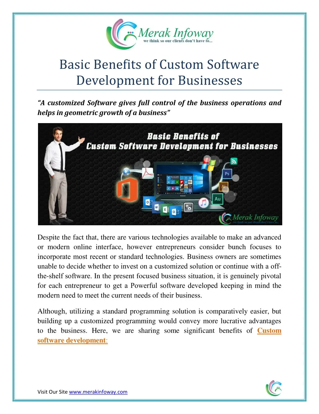 basic benefits of custom software development