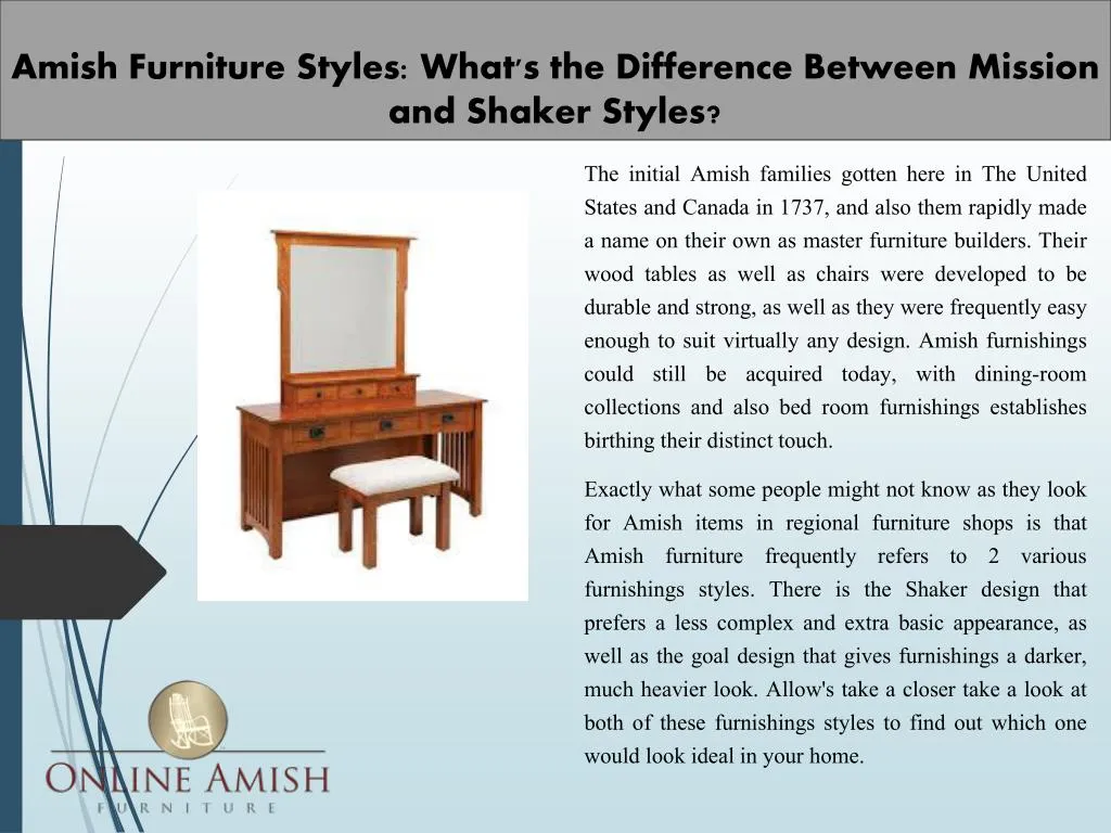 amish furniture styles what s the difference between mission and shaker styles