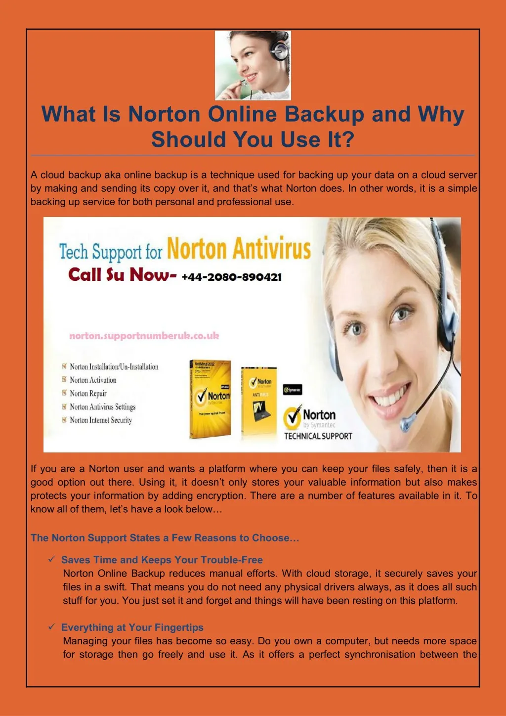 what is norton online backup and why should