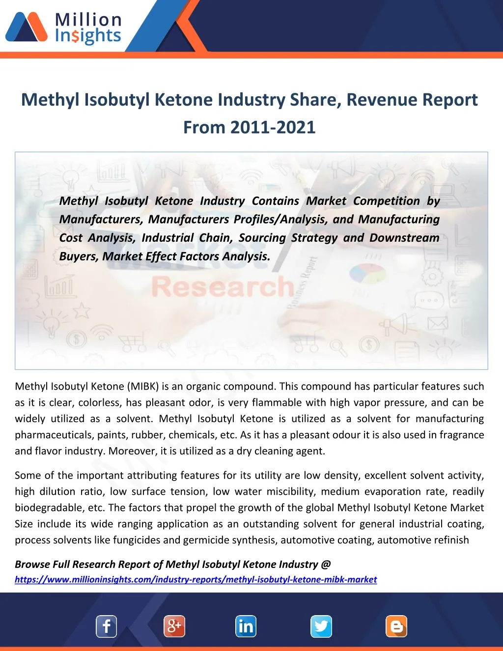 methyl isobutyl ketone industry share revenue